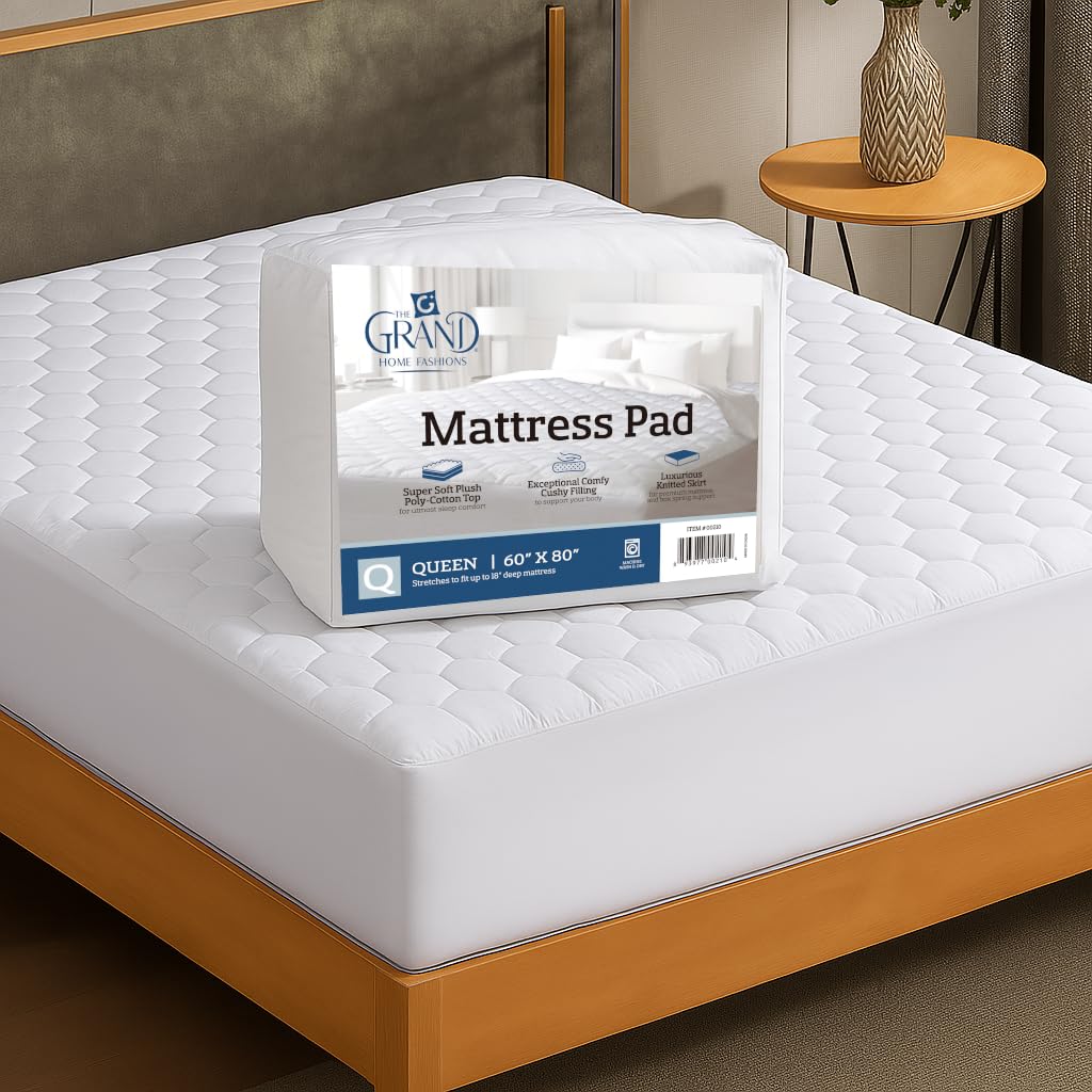 The Grand Hotel Collection Twin Size Hybrid Mattress Protector & Pad - Soft and Comfortable Bed Sheet Cover that Restores the Beauty of Your Mattress, While Protecting from Stains, Dust, and Dirt.
