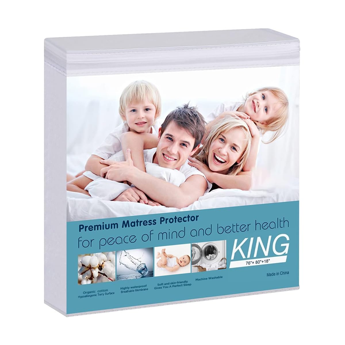 Waterproof Mattress Protector Twin Size, Terry Cotton Fitted Sheet Style with Deep Pocket 18" – Breathable TPU Cooling Cover, 39"x75"