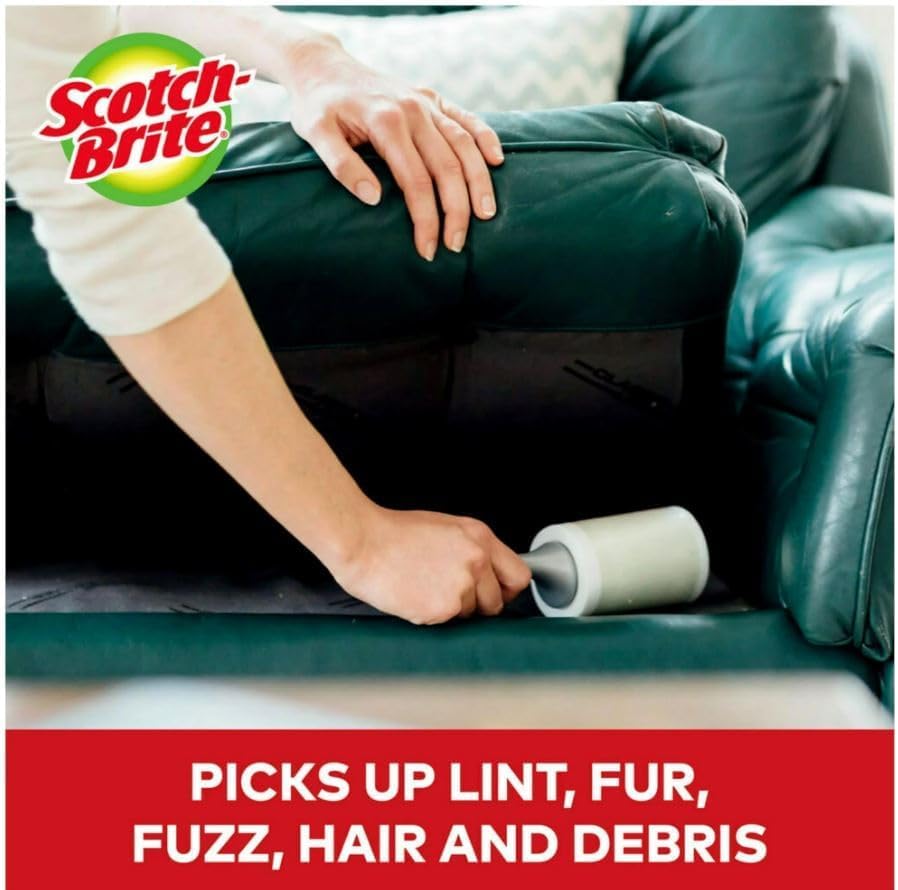 Scotch Brite 3M Lint Roller 50 % Sticker 5 Pk/95 Sheets (Net Sheet 475 ), 475Count