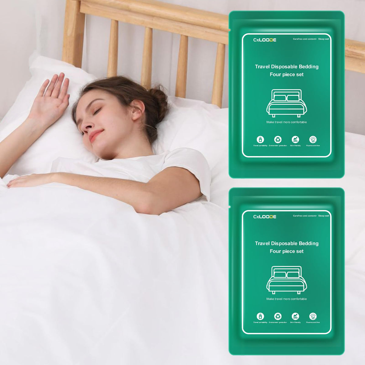 4 Pack Disposable Bed Sheet Queen Size for Travel