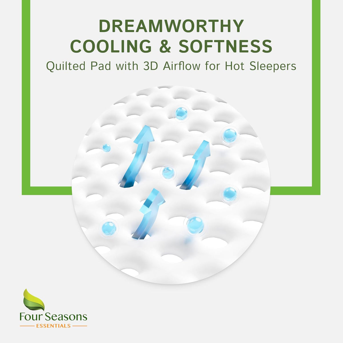 Four Seasons Essentials Twin Extra Long (XL) Size Waterproof Mattress Protector - Cooling Viscose derived from Bamboo Fitted Sheet Mattress Cover - Quilted Jacquard Pad Protects from Dust Allergens