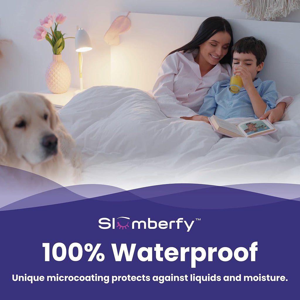 Queen Size Waterproof Cooling Mattress Protector by Slumberfy, 60x80 in