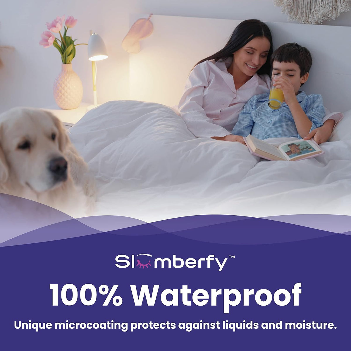 Queen Size Waterproof Cooling Mattress Protector by Slumberfy, 60x80 in