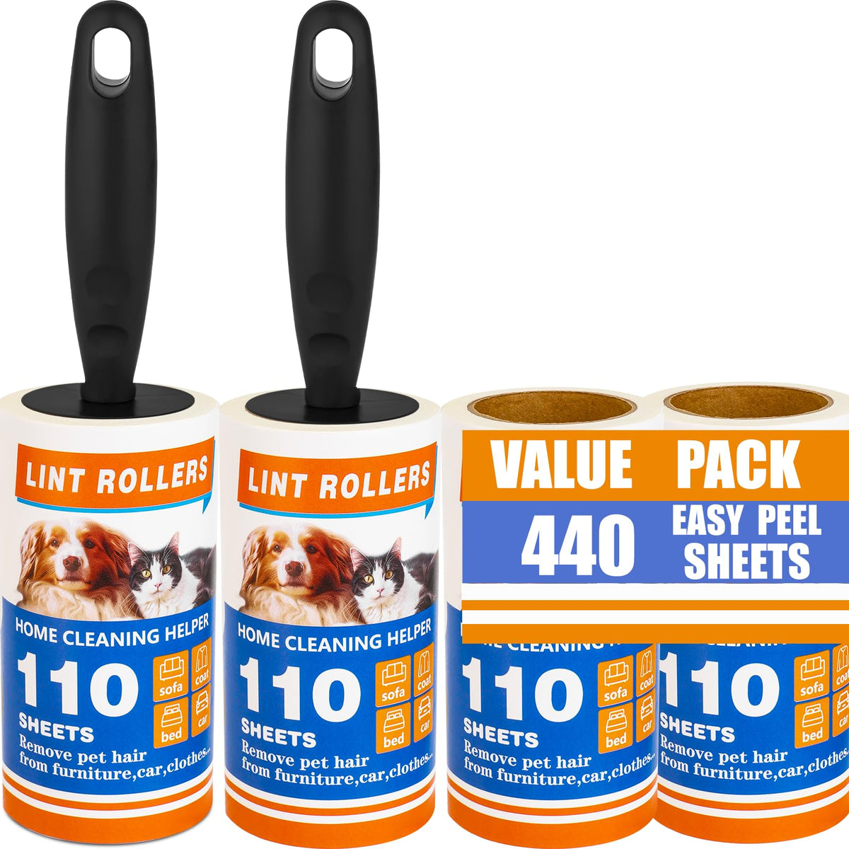 Extra Sticky Lint Roller for Pet Hair,220 Sheets,1 Handle