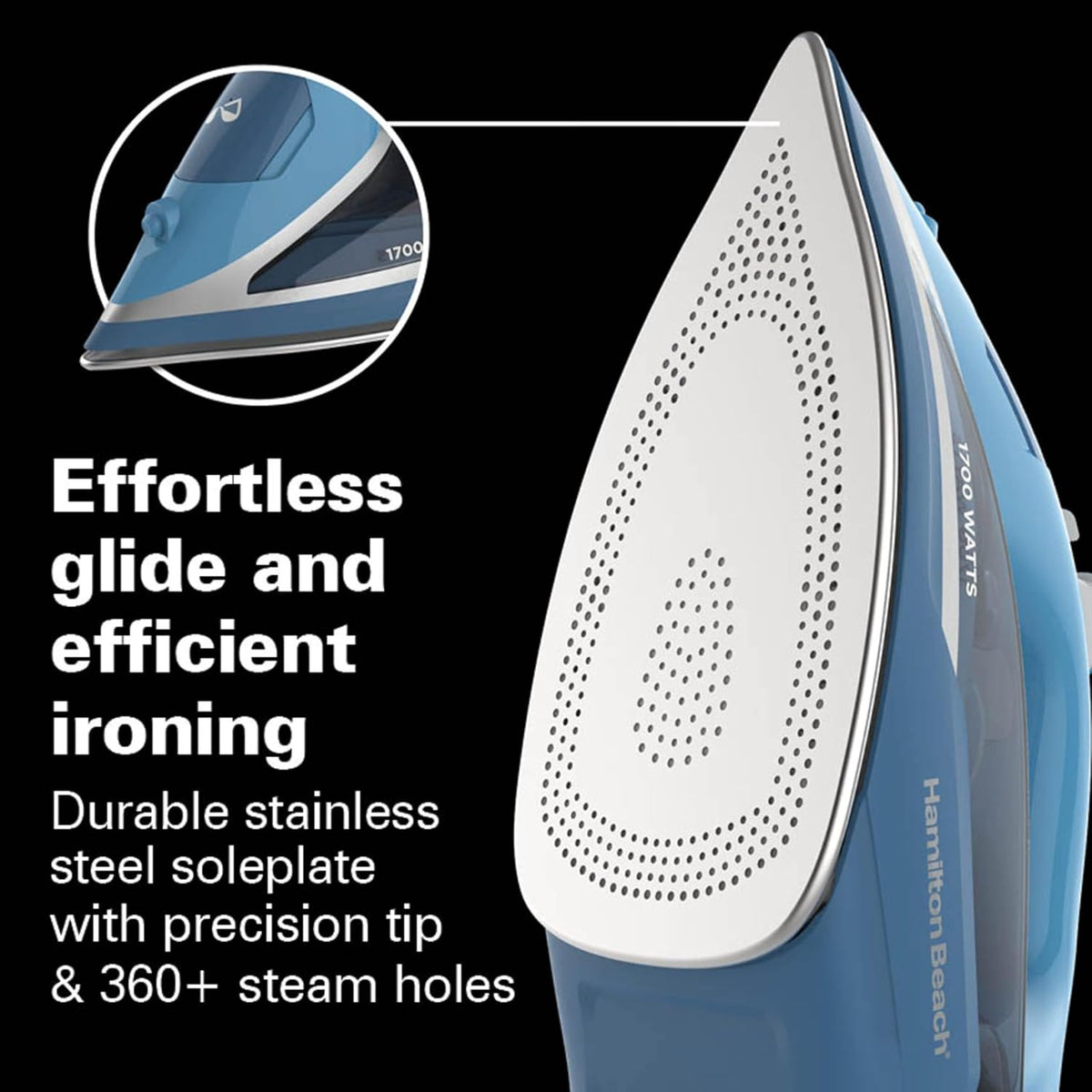 Hamilton Beach Steam Iron for Clothes & Garment Steamer For Clothes