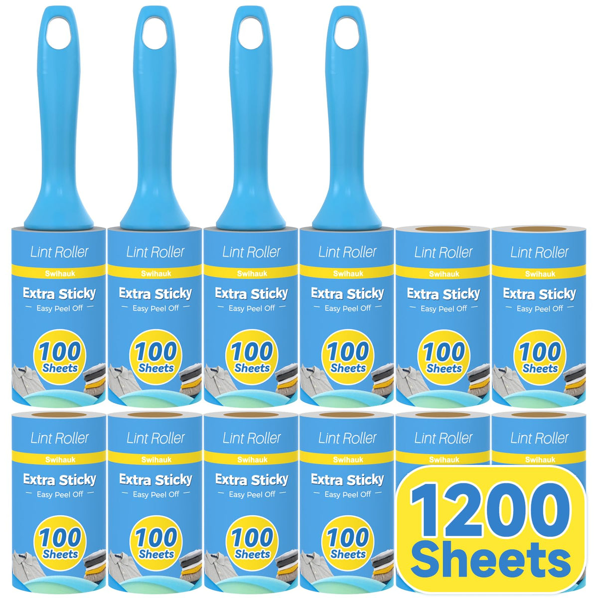 Swihauk 600 Sheets Extra Sticky Lint Rollers for Pet Hair