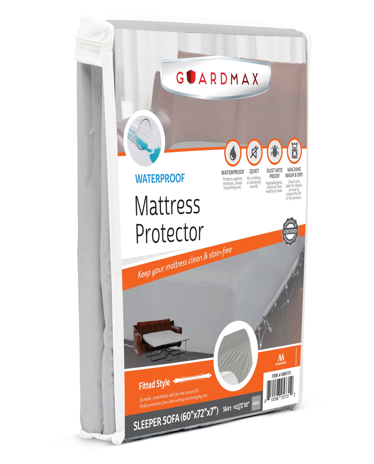 Guardmax Jersey Knitted Twin XL Size Mattress Protector - Waterproof & Dust Mite Proof Mattress Cover with Stretchable Pockets - Soft, Comfortable, & Noiseless Waterproof Fitted Sheet.(39 x 80 x 13)