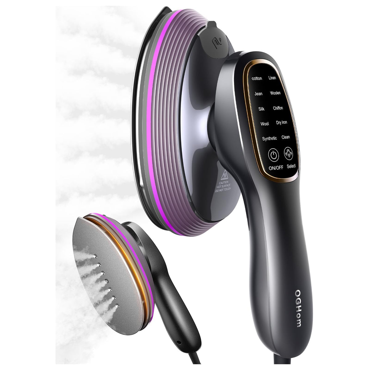 OGHom 2-in-1 Iron & Steamer for Clothes, Handheld Garment Wrinkle Remover