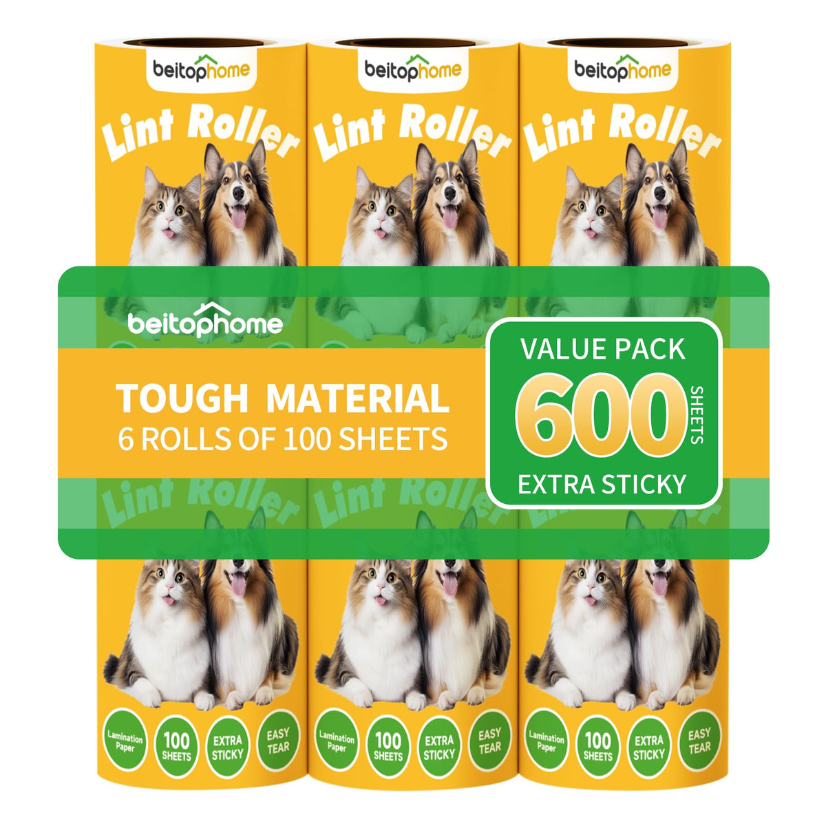 600 Sheets Extra Sticky Lint Roller for Pet Hair
