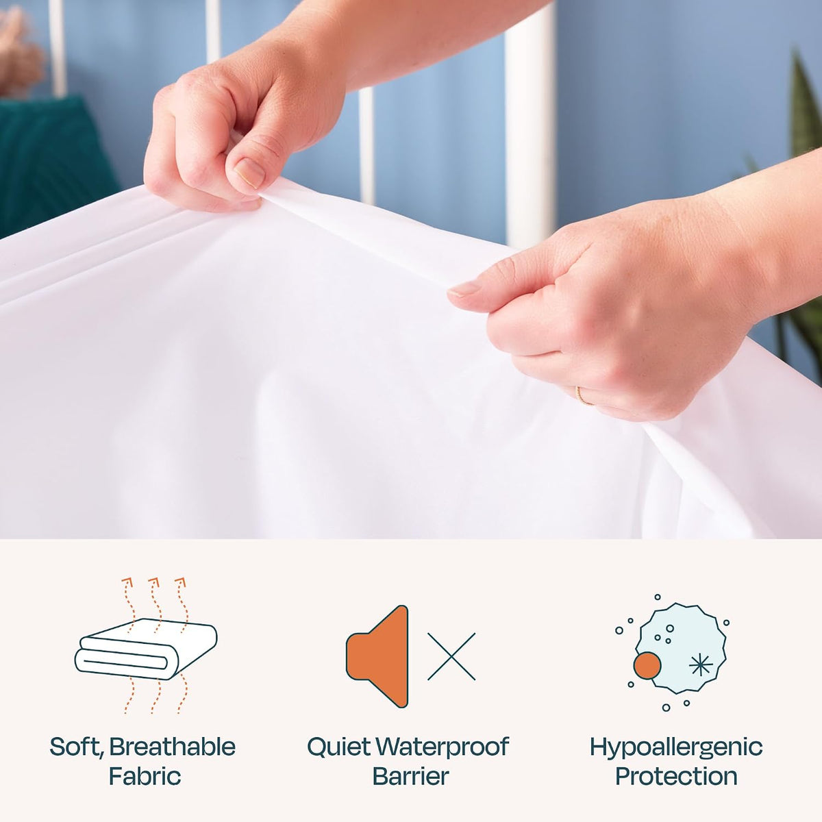 Linenspa Encasement Waterproof Mattress Protector — Zippered 360°, Queen