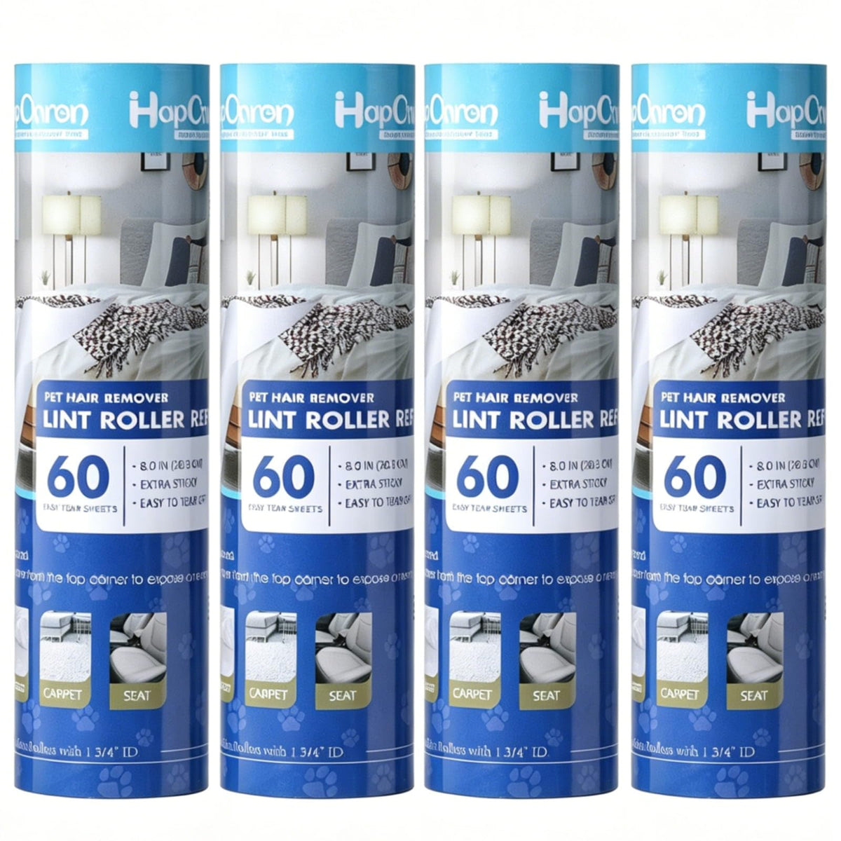 Lint Roller Refills 6.3", 240 Sheets, Extra Sticky, Two-Color Easy Tear-Off