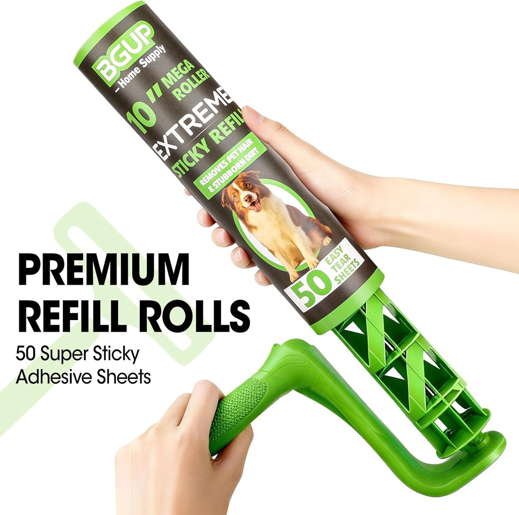 10 Inch Lint Roller Refills, 4 Rolls 200 Sheets Large Lint Rollers for Pet Hair Extra Sticky, Easily Remove Carpets, Clothes, Couch and Curtains Dust (Not Include Lint Roller Handle)