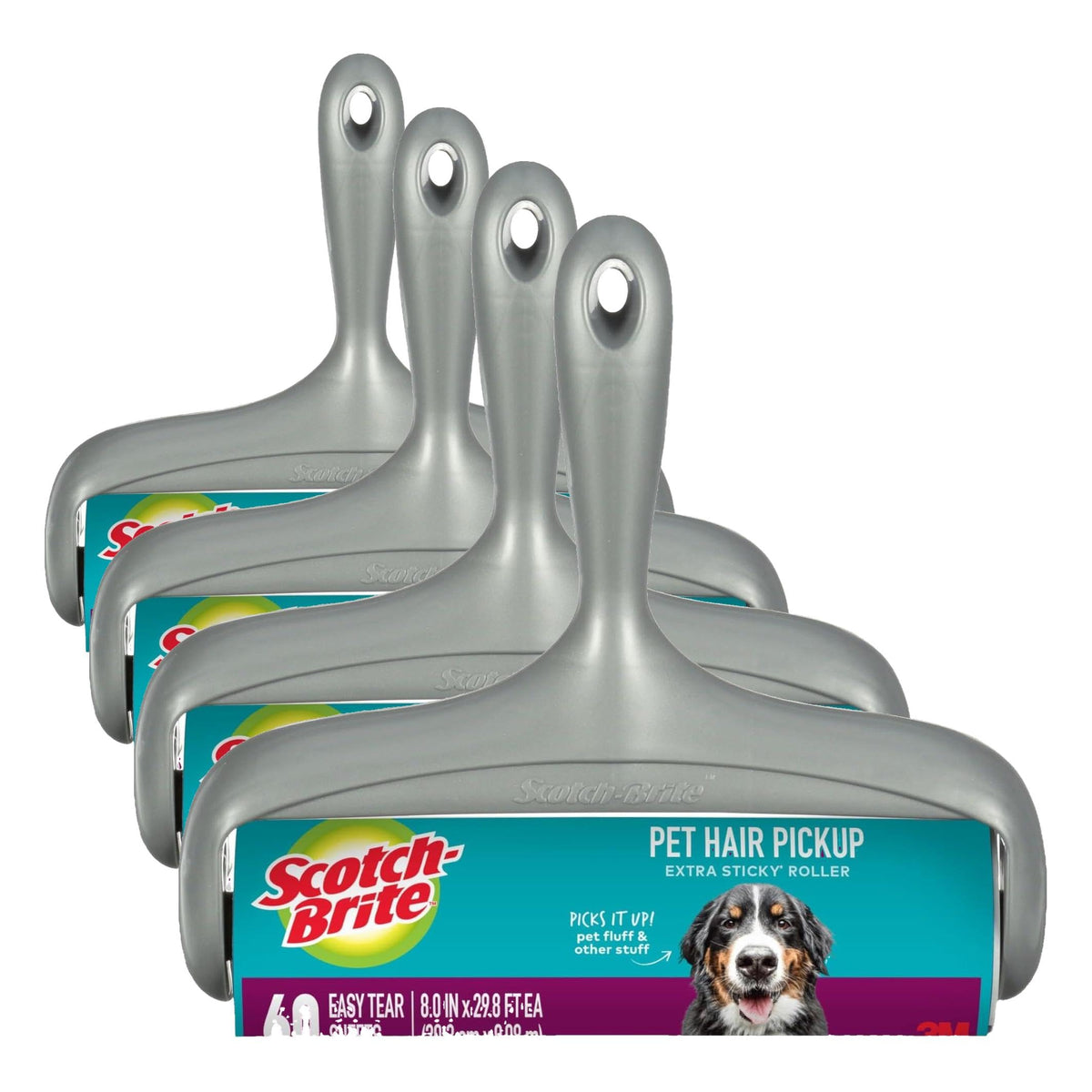 Scotch-Brite Pet Hair Extra Sticky Large Lint Roller, 60 Sheets, 1 Pack