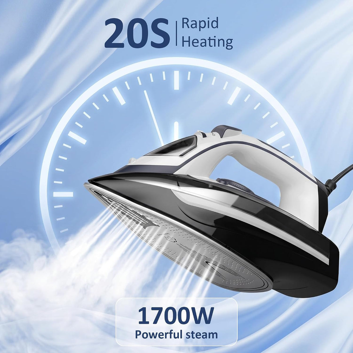 Steam Iron for Clothes 20s Rapid Heating,Iron for Vertical Steaming