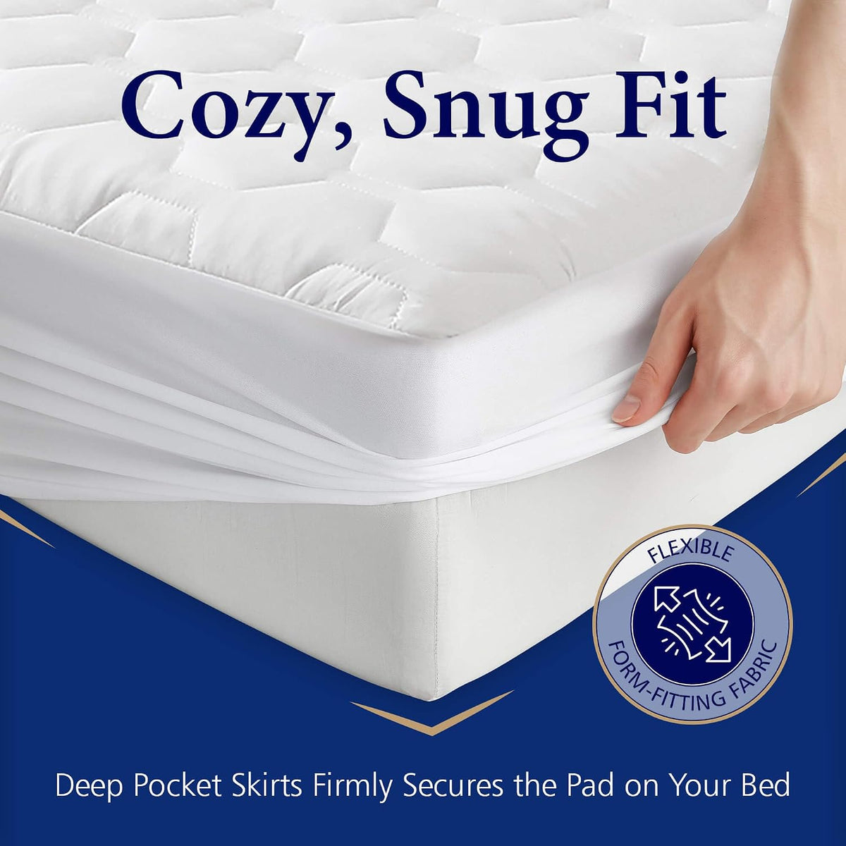 The Grand Hotel Collection Twin Size Hybrid Mattress Protector & Pad - Soft and Comfortable Bed Sheet Cover that Restores the Beauty of Your Mattress, While Protecting from Stains, Dust, and Dirt.