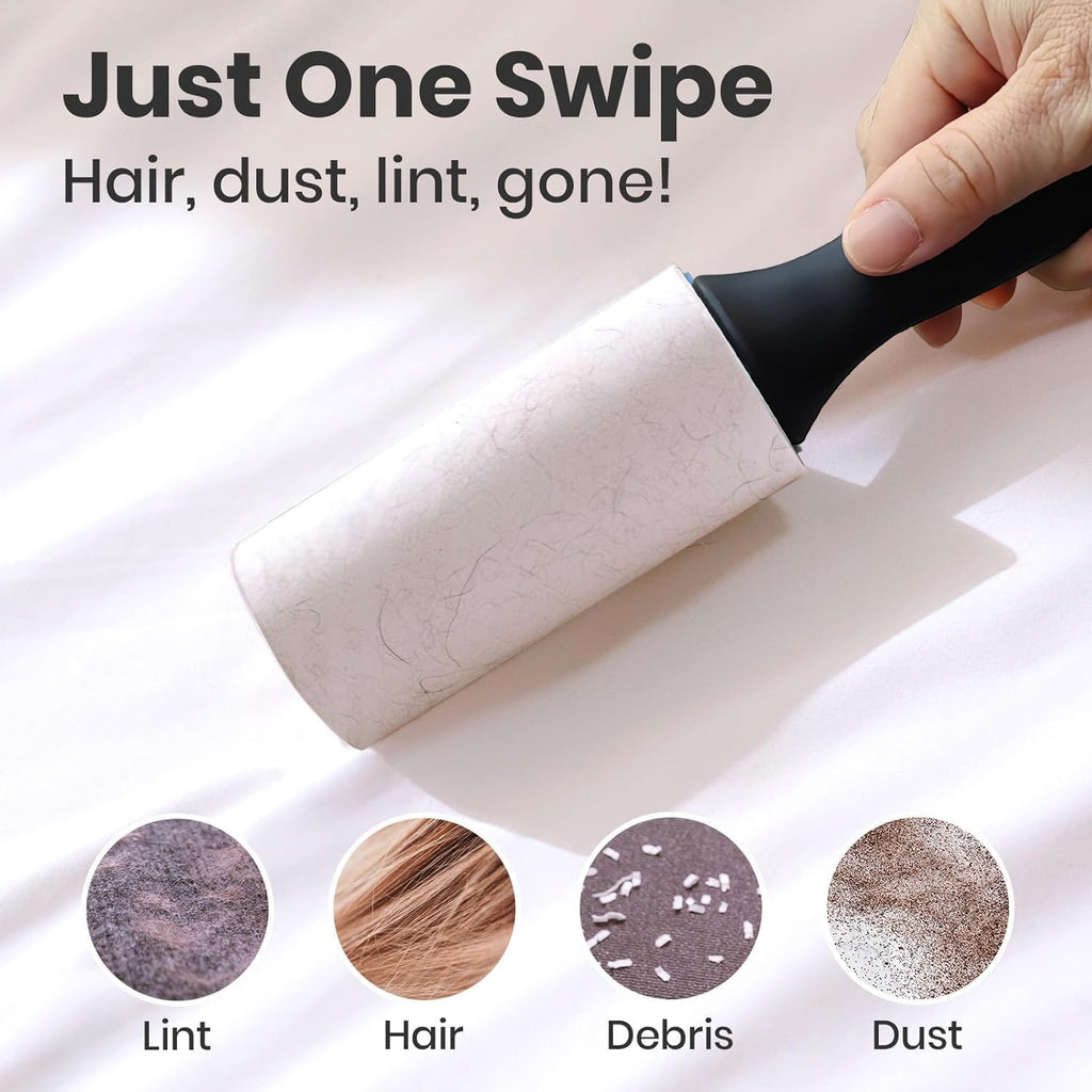 Lint Rollers for Pet Hair Extra Sticky, Lint Remover for Clothes, Clean The Hair on Sheeets Couch Furniture and Carpet,Dog lint Roller, 600 Sheets 2 Handles with 6 Rollers