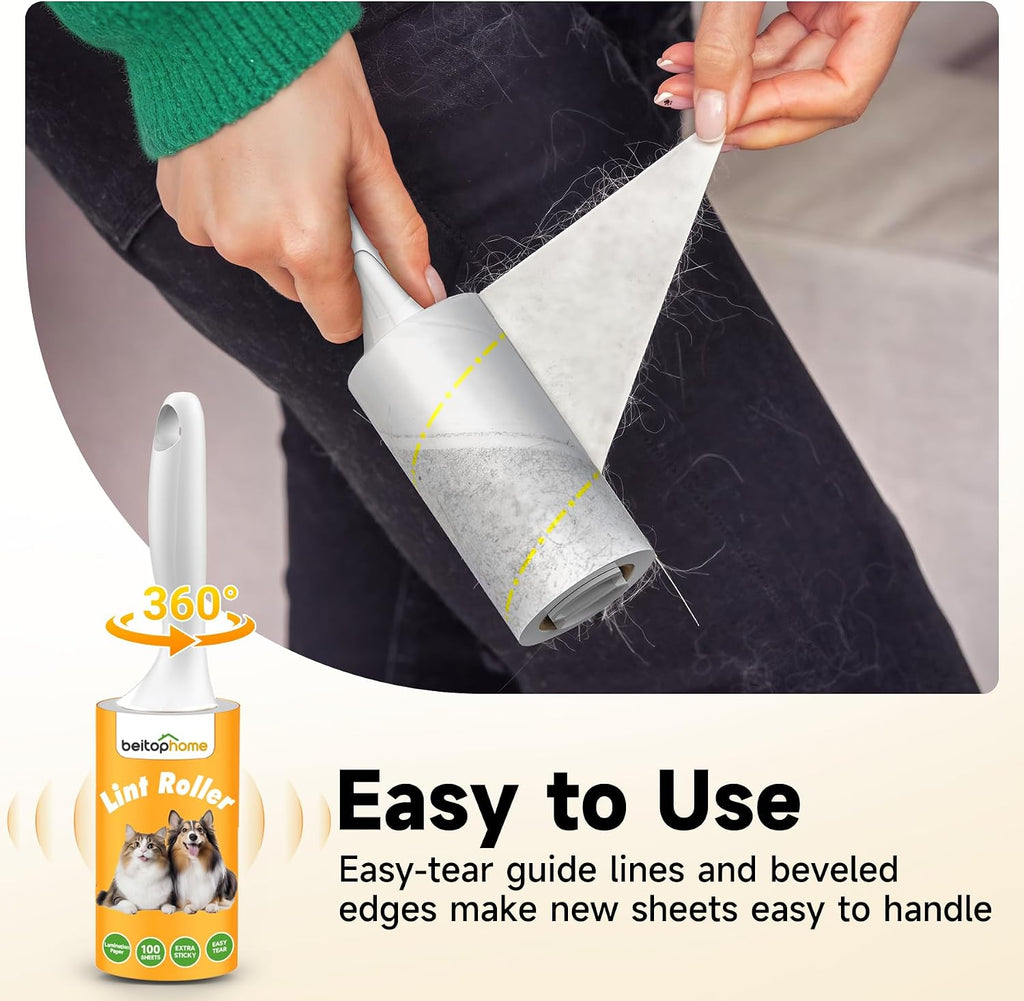600 Sheets Extra Sticky Lint Roller for Pet Hair