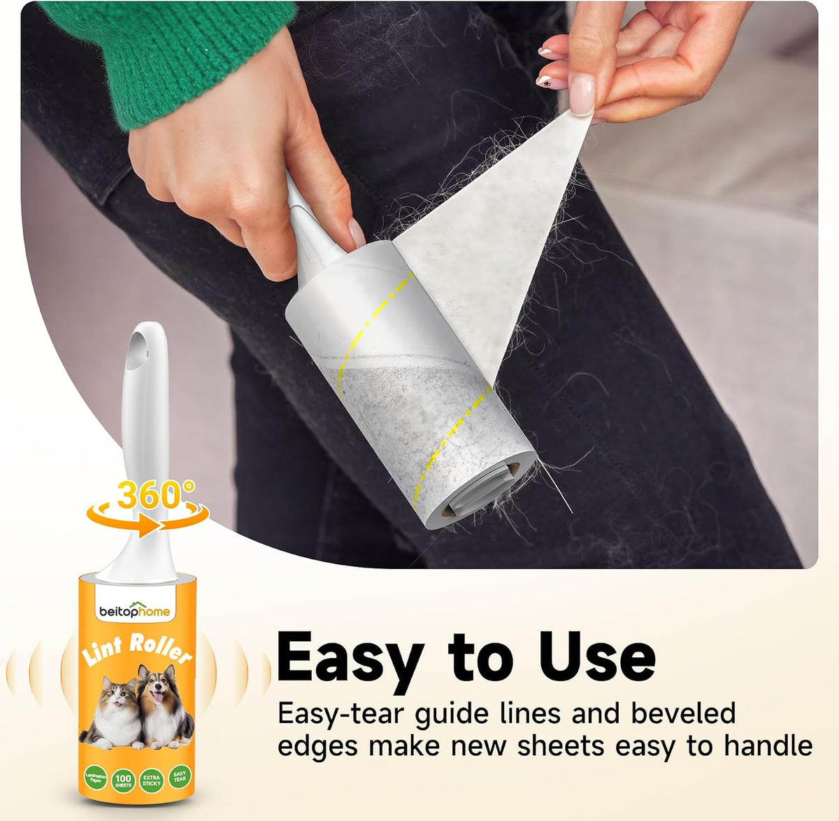 600 Sheets Extra Sticky Lint Roller for Pet Hair