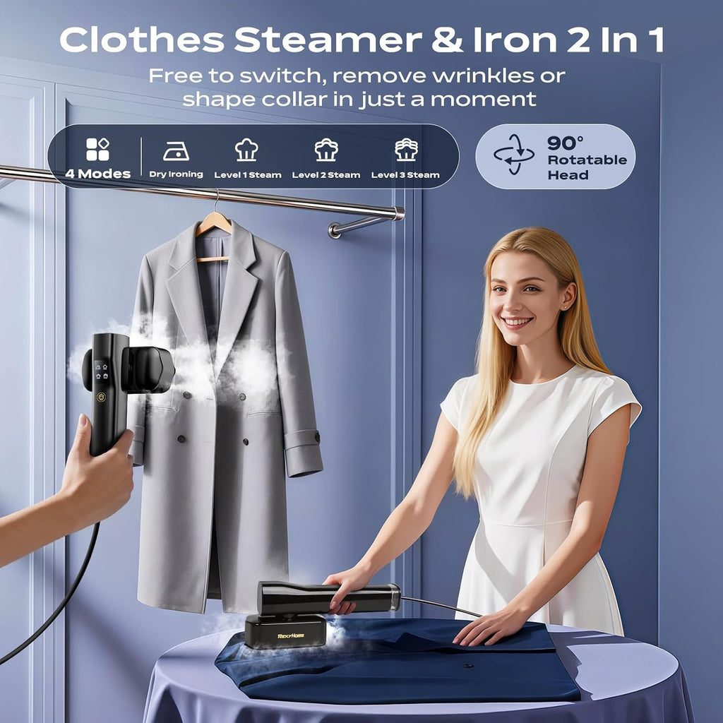 Travel Steamer for Clothes: 1000W Powerful Clothes Steamer & Iron