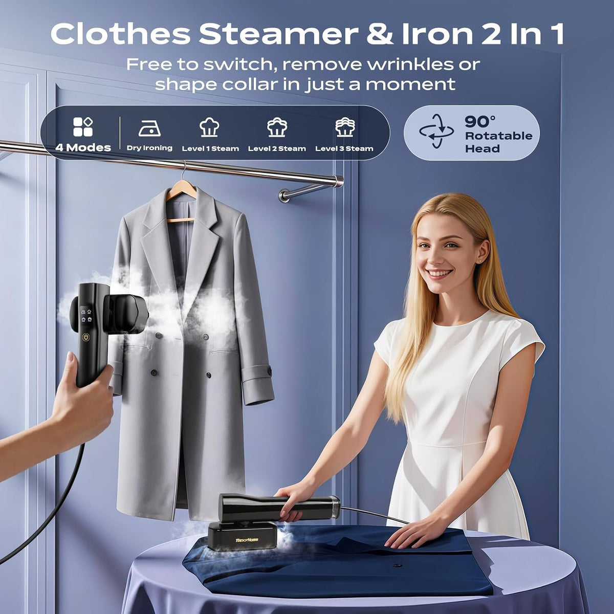 Travel Steamer for Clothes: 1000W Powerful Clothes Steamer & Iron