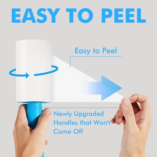 400 Sheets Lint Rollers for Pet Hair Extra Sticky, 2 Handles, 4 Rollers