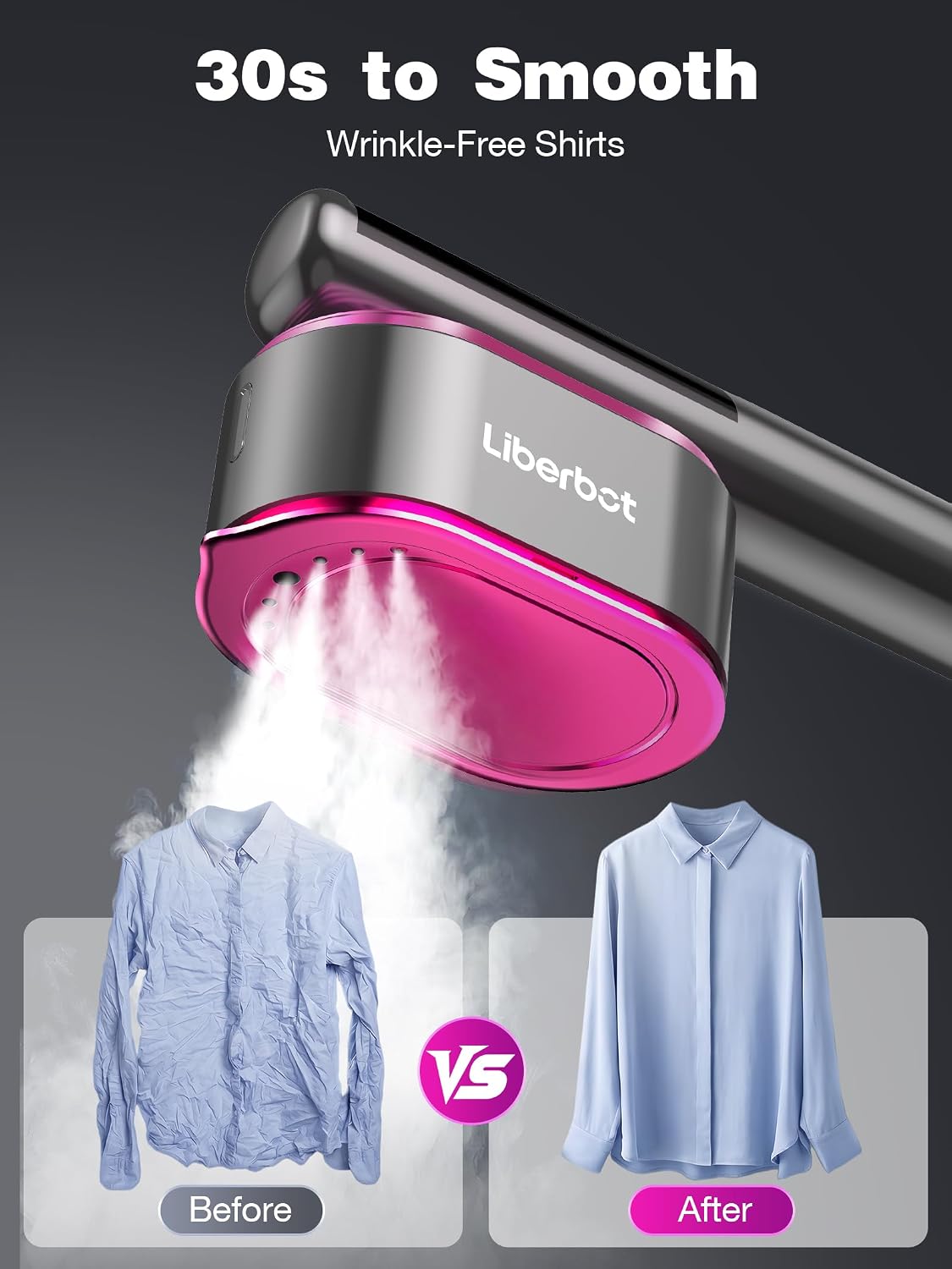 Travel Steamer for Clothes, 2-in-1 Steam Iron & Garment Steamer