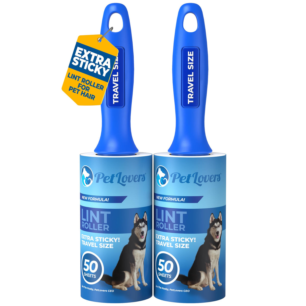PetLovers Lint Rollers for Pet Hair Extra Sticky 6 Pack - Lint Remover for Clothes