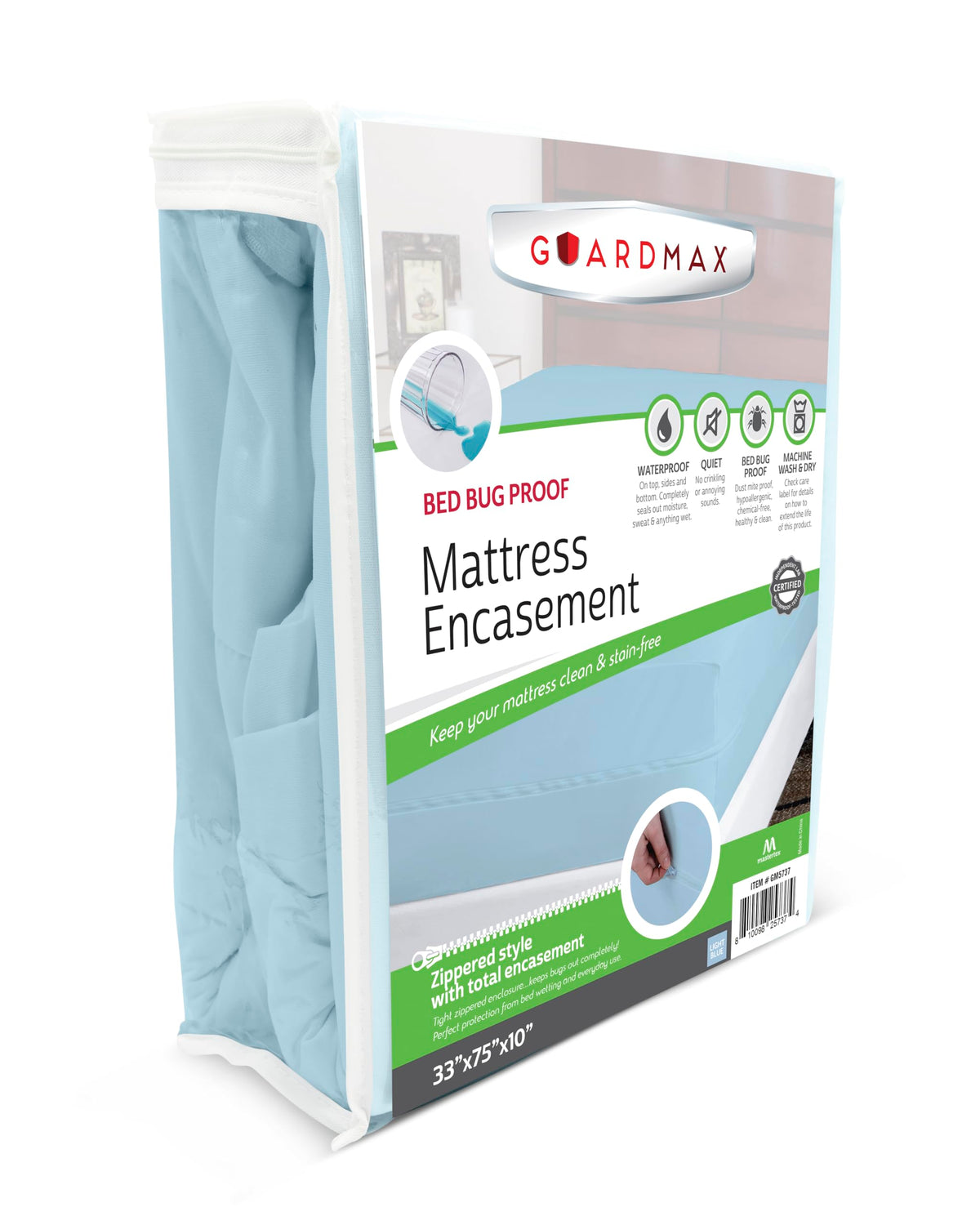 Guardmax Queen Mattress Protector Zippered, Bed Bug Mattress Cover