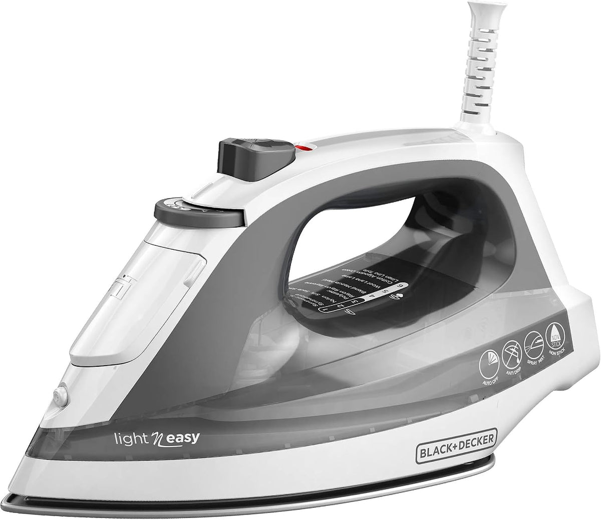 BLACK+DECKER Light 'N Easy Steam Iron with Stainless Soleplate