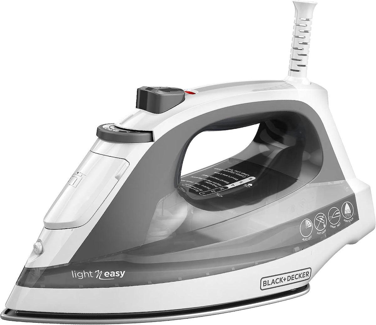 BLACK+DECKER Light 'N Easy Steam Iron with Stainless Soleplate