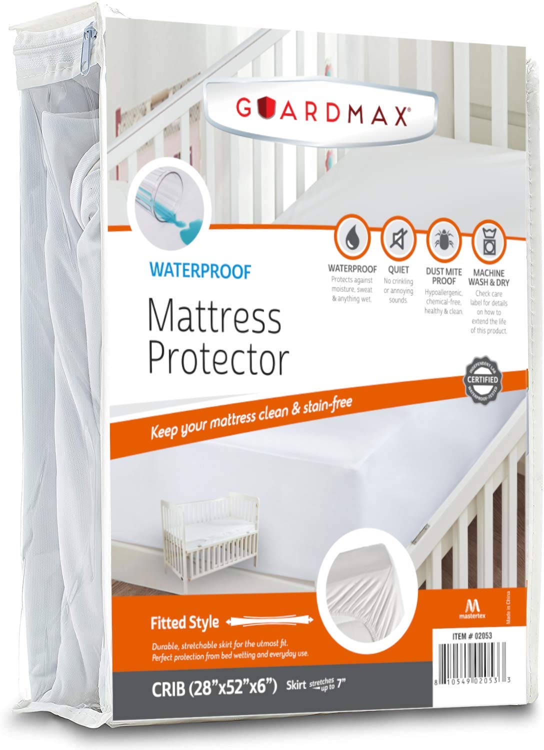 Guardmax Jersey Knitted Twin XL Size Mattress Protector - Waterproof & Dust Mite Proof Mattress Cover with Stretchable Pockets - Soft, Comfortable, & Noiseless Waterproof Fitted Sheet.(39 x 80 x 13)