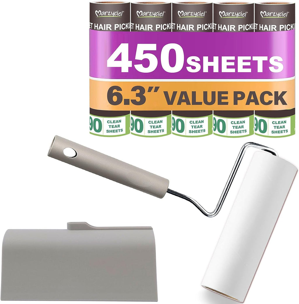 Large Lint Rollers for Pet Hair Extra Sticky，6.3'' Wide Remover