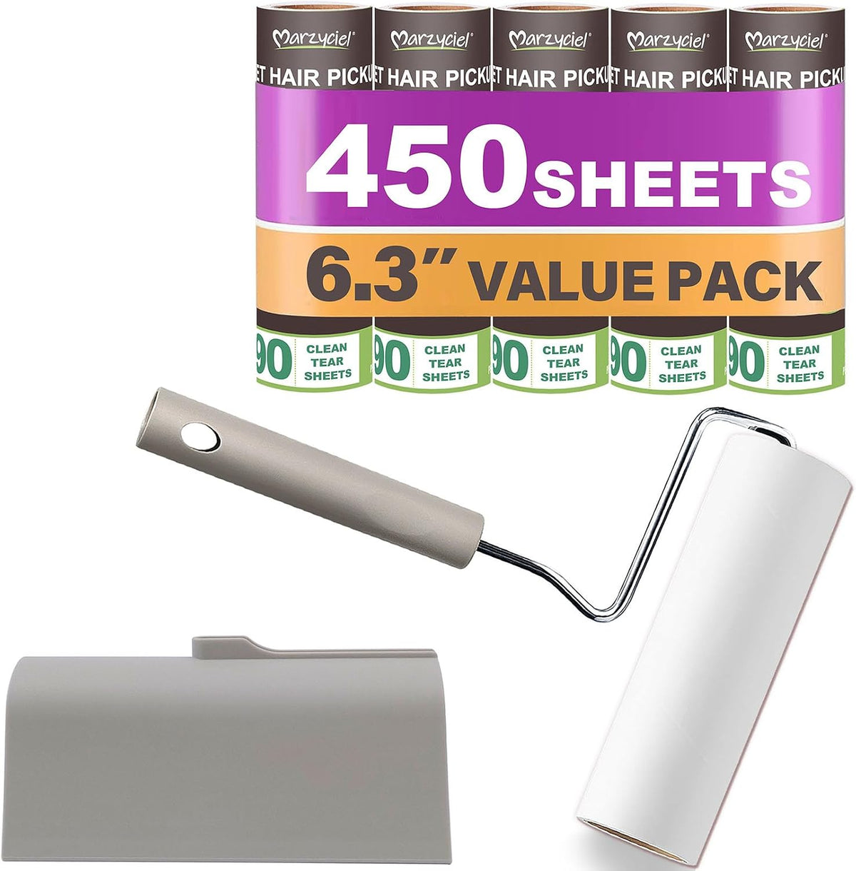 Large Lint Rollers for Pet Hair Extra Sticky，6.3'' Wide Remover
