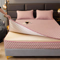 Mattress protector Double Mattress Cover Zipped Quilted Mattress Protector Single/Small Double/King Bed Mattress Topper Cover Fully Total Encasement Cover Anti-dust Washable Fitted Sheet(White a,160x2