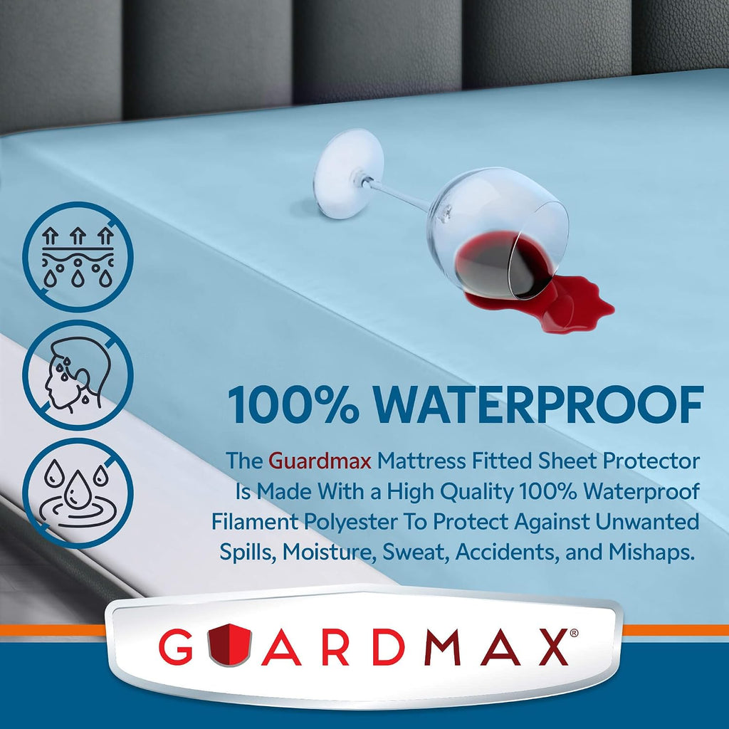 Guardmax Jersey Knitted Sleeper Sofa Size Mattress Protector - Waterproof & Dust Mite Proof Mattress Cover with Stretchable Pockets - Soft, Comfortable, & Noiseless Waterproof Fitted Sheet.(60x72x7)