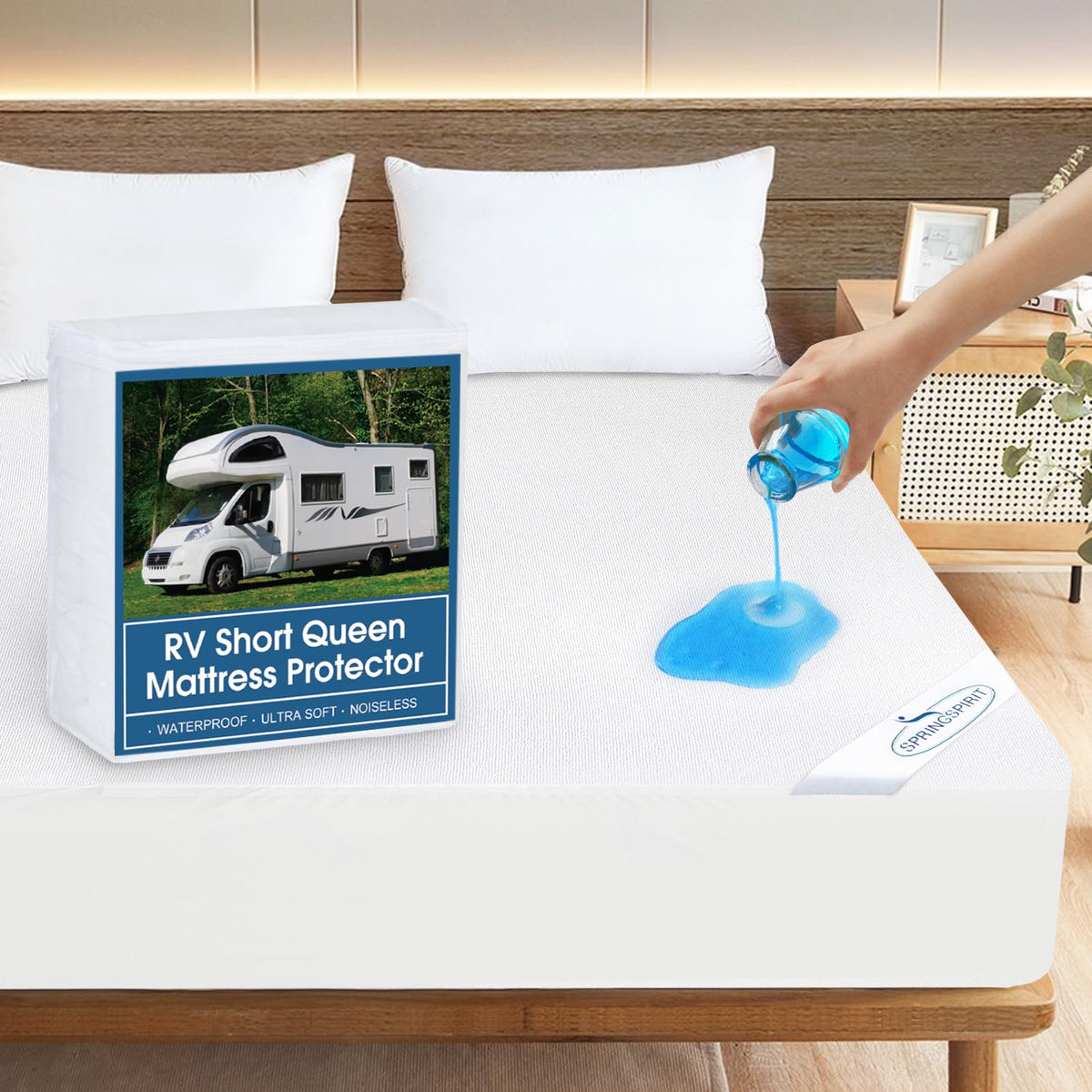 Full Size Mattress Protector Waterproof,Absorbent Fitted Sheet