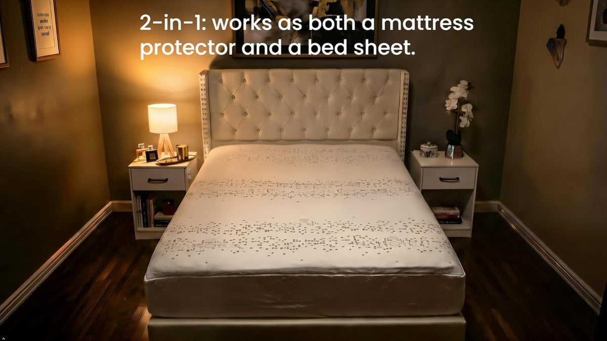 Zippered Mattress Encasement, Mattress Cover Protector, Breathable Waterproof Bed Sheet Alternative, Skin?Friendly Knit Deep Pocket Sheet Cover-ZIVZIV (Depth 16''-18'', Twin XL(39"×80"))