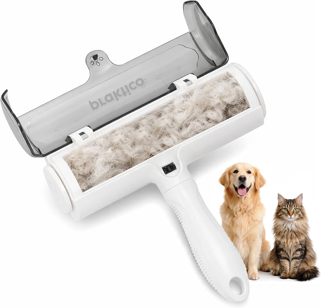 Pet Hair Lint Remover Brush, Reusable Lint Roller for Pet Hair,Self Clean Dog Cat Fur Removal Brush, from Carpet, Furniture, Rugs, Laundry, Bedding, Sofa-White