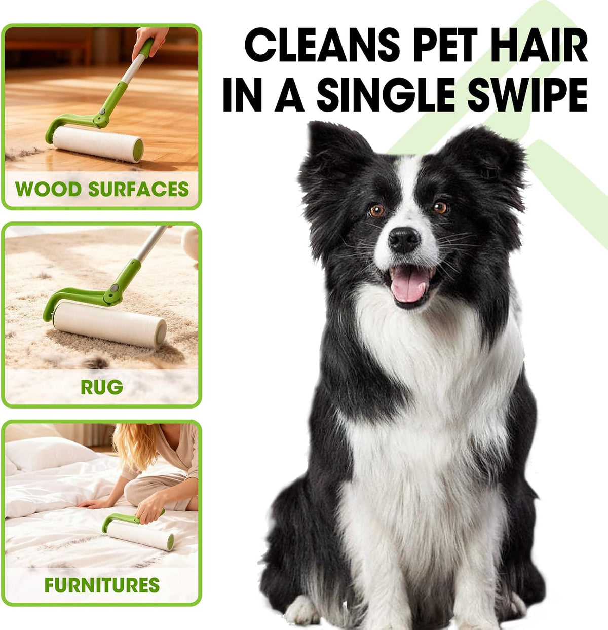 10 Inch Lint Roller Refills, 4 Rolls 200 Sheets Large Lint Rollers for Pet Hair Extra Sticky, Easily Remove Carpets, Clothes, Couch and Curtains Dust (Not Include Lint Roller Handle)