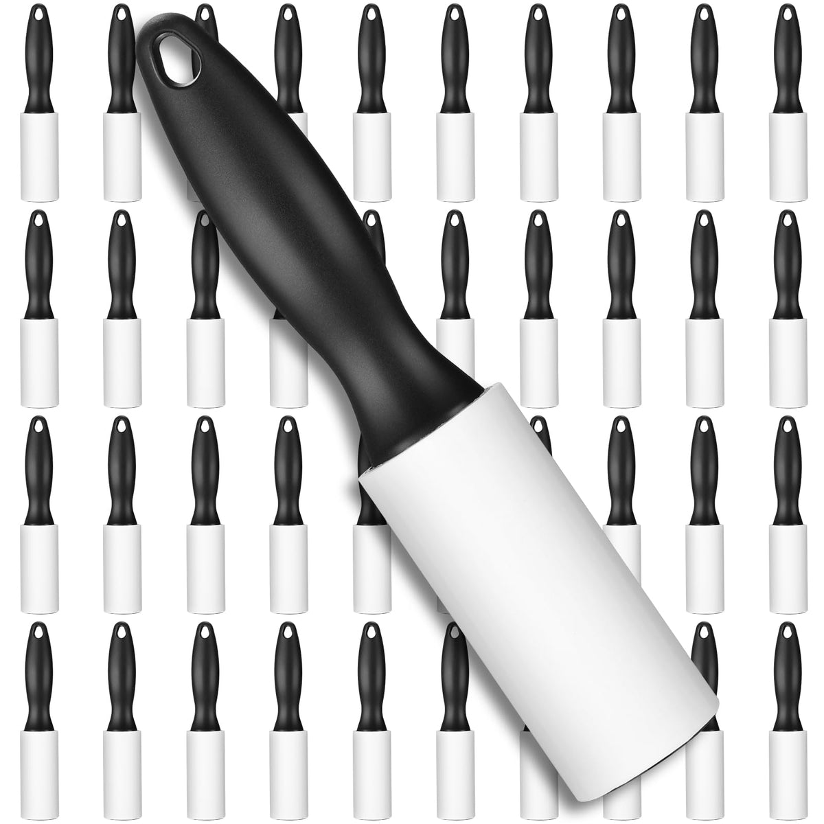 Zhehao 40 Pack Mini Lint Rollers 1200 Sheets Travel Size Lint Removers Portable Roller for Clothes Pet Hair Furniture Couch Carpet Car Seats(6 x 1.02 Inches,Black)