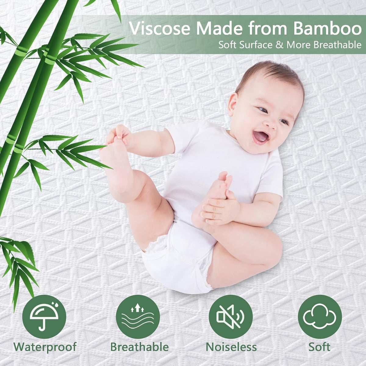 Premium Waterproof Mattress Protector King Size, Noiseless Deep Pocket