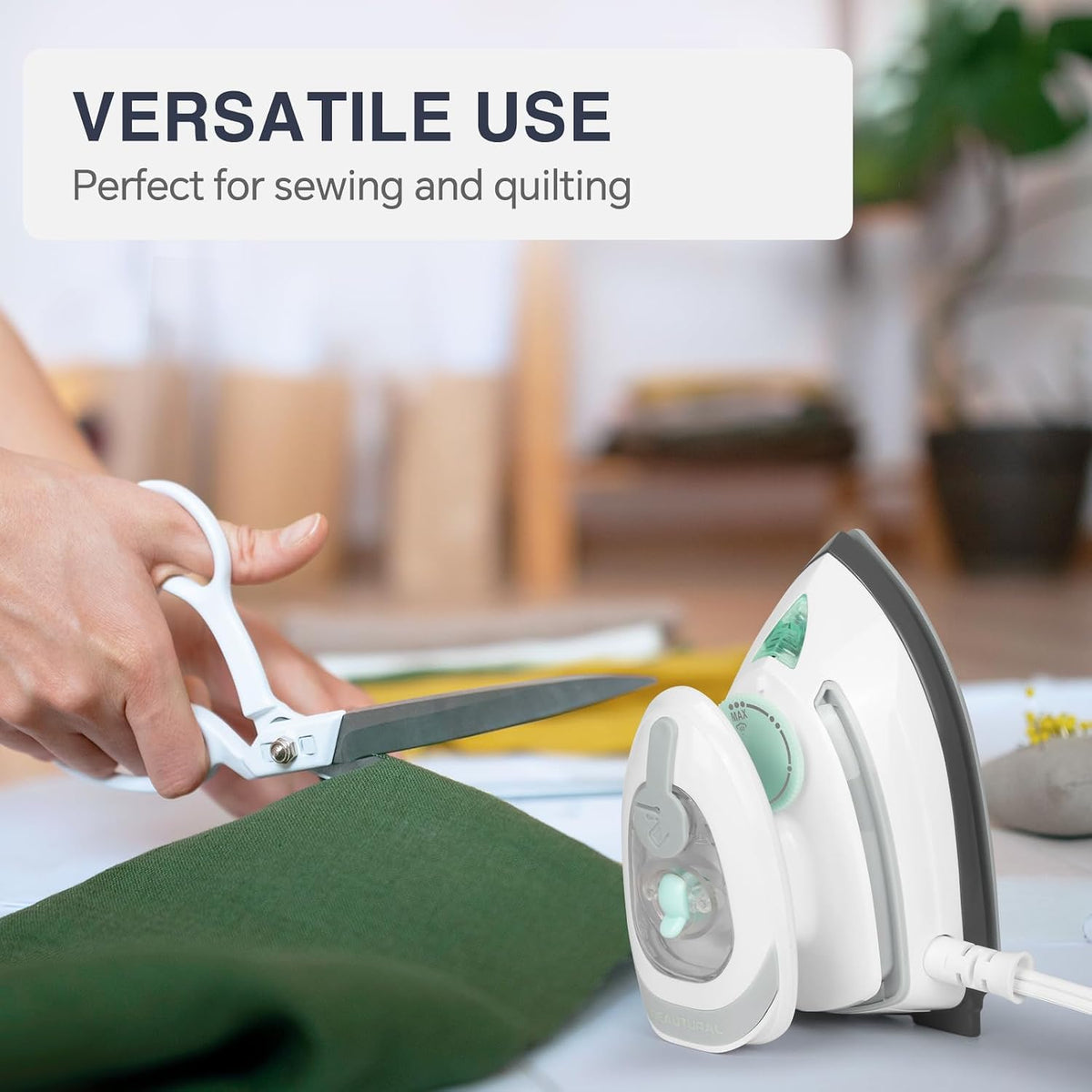 BEAUTURAL Mini Travel Steam Iron for Clothes with Dual Voltage, White