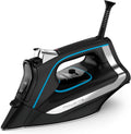 Rowenta, Iron, Smart Temp Stainless Steel Soleplate Steam Iron for Clothes, 380 Microsteam Holes, 1725 Watts Ironing, Auto-Off, Fabric Steamer, Black Clothes Iron, DW3261, Black