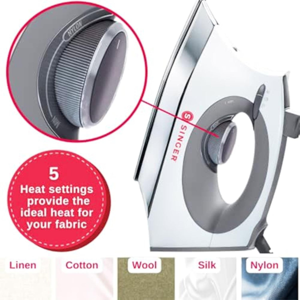 SINGER® SteamCraft Steam Iron (1700W), Auto Shutoff - White