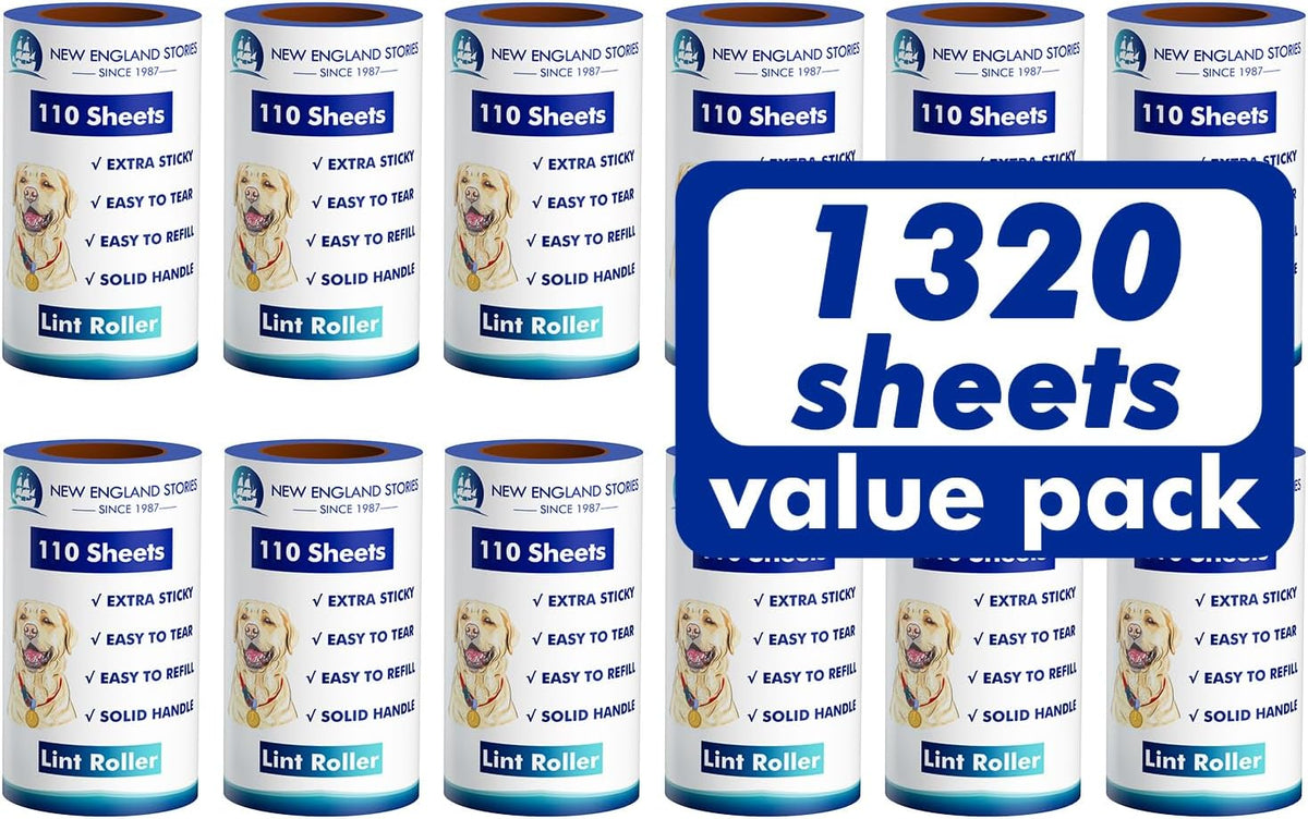 1200 Sheets Lint Roller with 6 Upgraded Handles (6 Rollers + 6 Refill), Mage Value Set Sticky Lint Rollers for Pet Hair, Portable Pet Hair Remover for Clothes, Furniture, Carpet, Dog and Cat