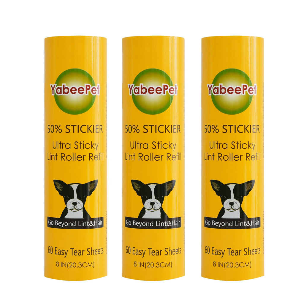 8 inch Large Surface Roller Refill for Scotch-Brite 50% Stickier Lint Roller, Works Great On Pet Hair (60 Sheets per Roll, 4 Pack)