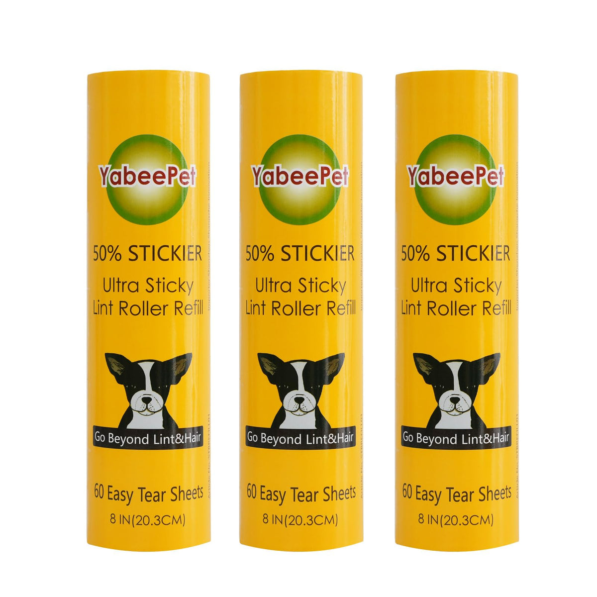 8 inch Large Surface Roller Refill for Scotch-Brite 50% Stickier Lint Roller, Works Great On Pet Hair (60 Sheets per Roll, 4 Pack)