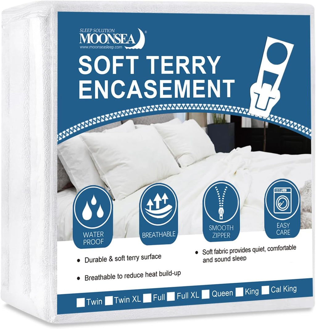 Queen Mattress Protector Zippered,Soft Terry Surface Mattress Encasement