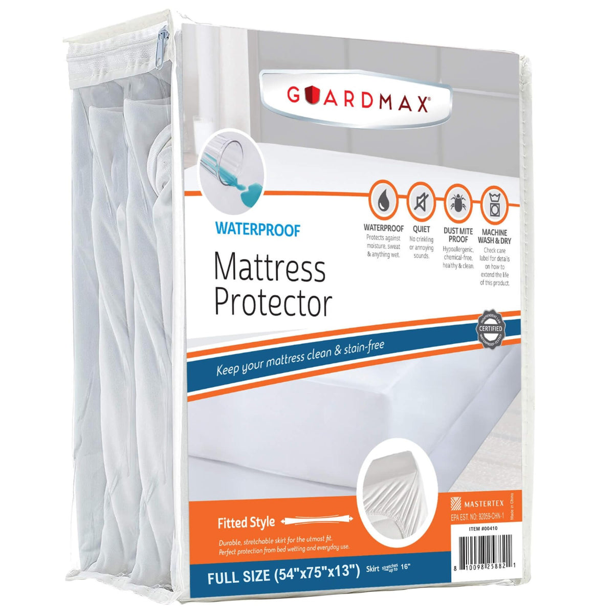 Guardmax Jersey Knitted Twin XL Size Mattress Protector - Waterproof & Dust Mite Proof Mattress Cover with Stretchable Pockets - Soft, Comfortable, & Noiseless Waterproof Fitted Sheet.(39 x 80 x 13)