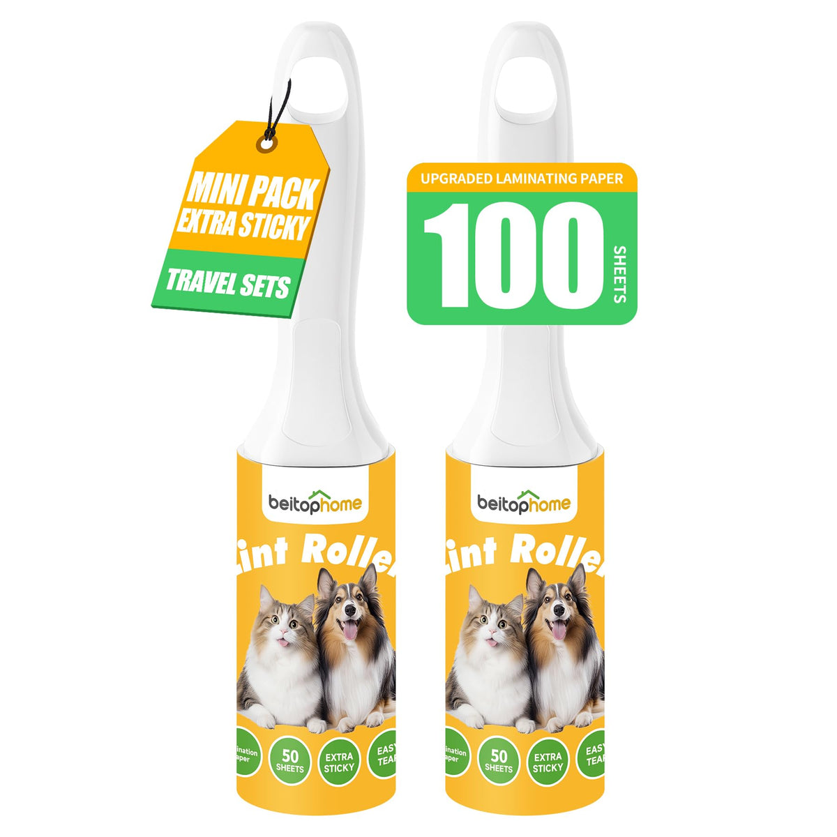 Extra Sticky Lint Roller for Pet Hair, 800 Sheets, 4 Handles